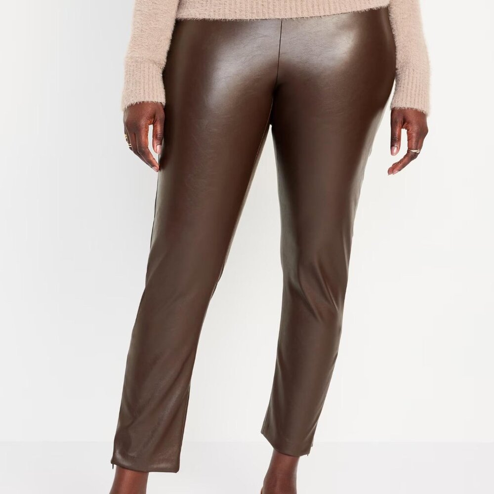 NEW Old Navy Extra High-Waisted Faux-Leather Pants - Picture 5 of 11